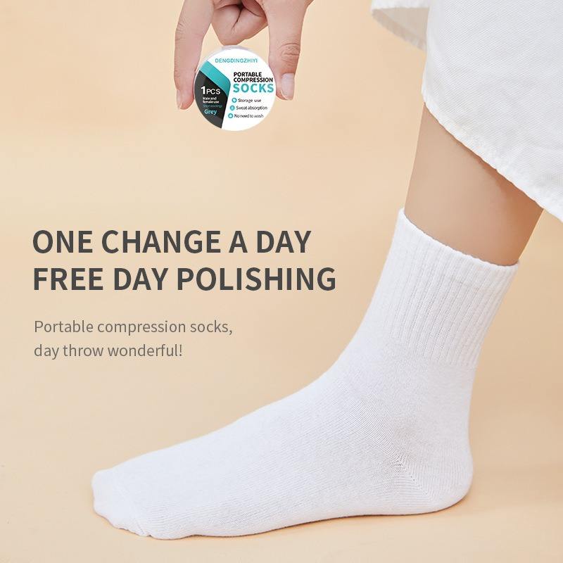 Cheap Polyester Disposable Daily Throwing Socks Portable Travel Business Compression Mid-Calf Socks Men Women
